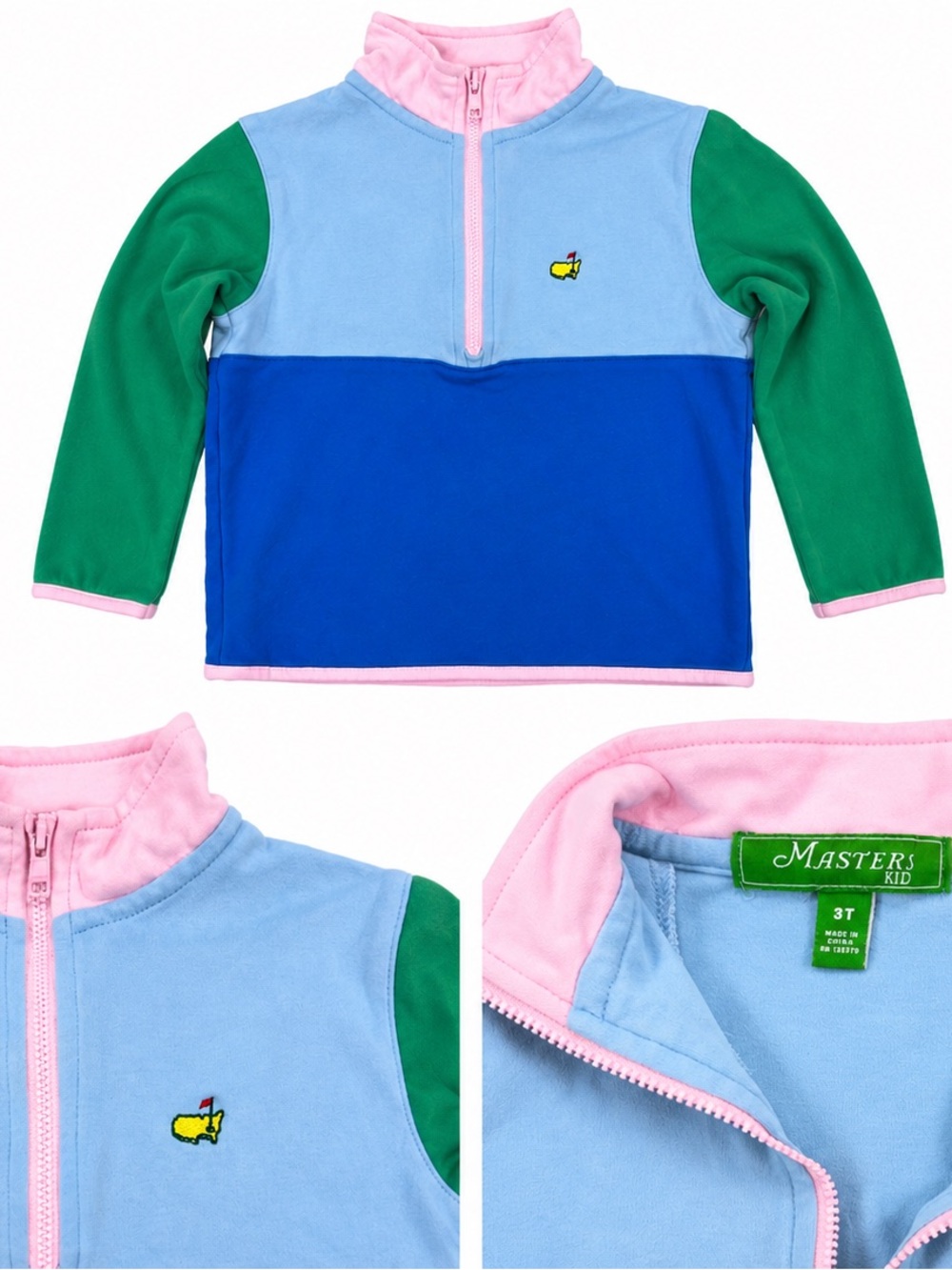 Masters Golf Colorblock Quarter Zip Pullover 3T
